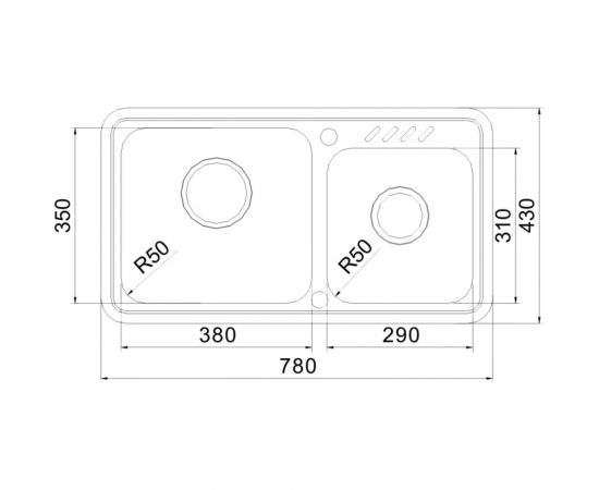 Врезная кухонная мойка Oulin OL-H9903 – изображение 5