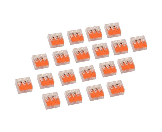 Соединительная 3-проводная клемма REXANT с рычажком 0.14-4 мм2 прозрачная 20 шт 07-5203-20 – изображение 6