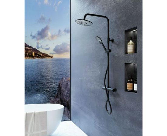 Душевая система Agger Thermo черного цвета для душа с ТЕРМОСТАТОМ A2451244 – изображение 9