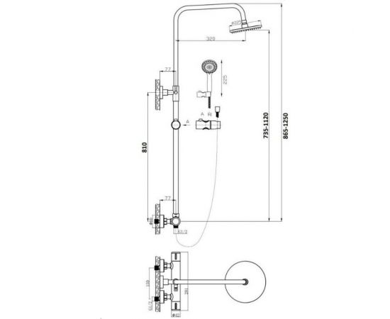 Душевая система Agger Thermo черного цвета для душа с ТЕРМОСТАТОМ A2451244 – изображение 10