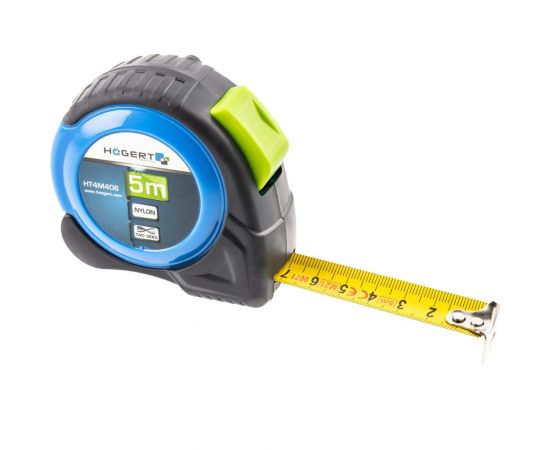 Измерительная рулетка HOEGERT TECHNIK 5м, 19мм, нейлон, 2-сторонняя HT4M406 