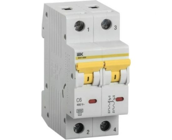 Автоматический выключатель IEK ВА47-60M 2Р 6А 6кА С MVA31-2-006-C 