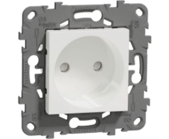 Розетка Schneider Electric Unica New Белый без заземления, со шторками, винтовой зажим, 16А, 250В NU503318 