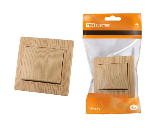 Выключатель TDM 1 кл. 10А "ЭКО" сосна "Таймыр" SQ1814-0201 