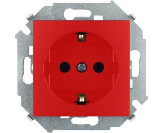 Розетка Simon 2P+E Schuko, 16А, 250В, винтовой зажим, красный 20 1591432-037 