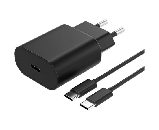 Универсальное сетевое зарядное устройство AKAI CH-6A12 1xType-C, PD 20Вт + кабель Type C - Type C 60Вт, черный CH-6A12B 