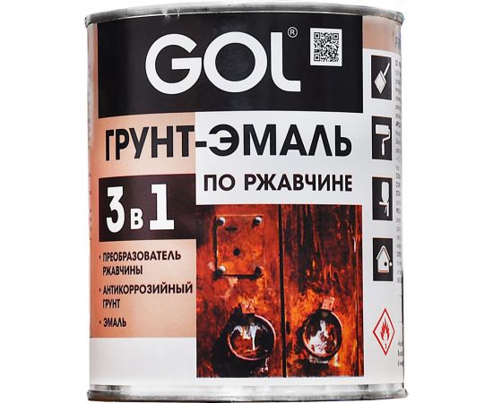 Грунт-эмаль 3в1 по ржавчине Palizh GOL expert белый 0,8 кг 11605911 