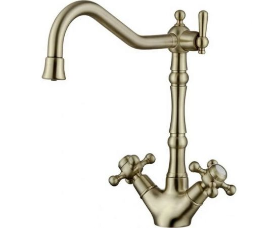 Смеситель для кухни под фильтр KAISER Carlson Style крест, бронза 44133-1 