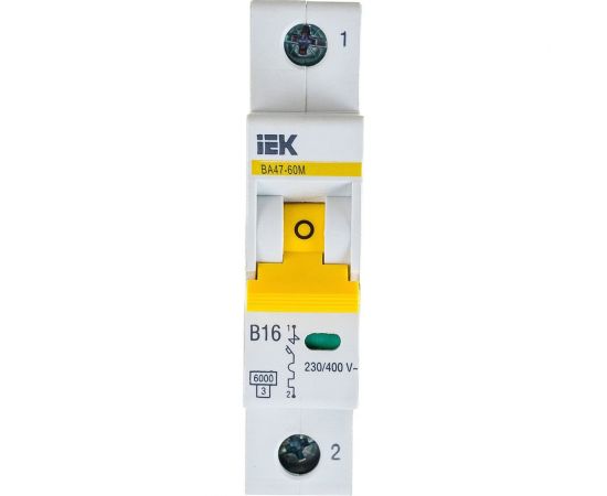 Автоматический выключатель IEK ВА47-60M 1Р 16А 6кА B MVA31-1-016-B 