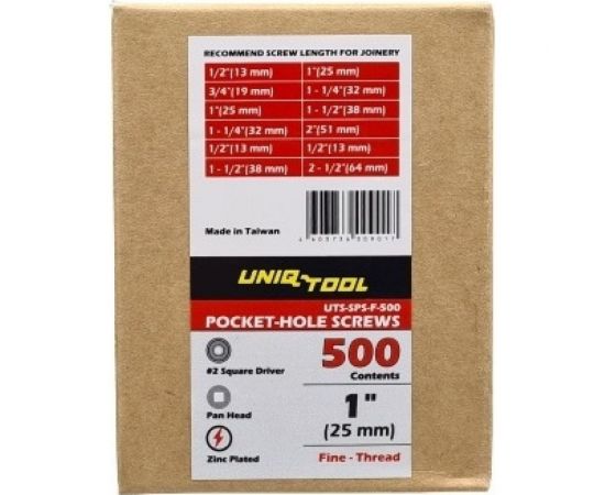 Саморезы Uniq tool UT оцинков. PAN-Head 1"", 25 мм, частая резьба, упак. 500 шт. UTS-SPS-F-500 – изображение 2