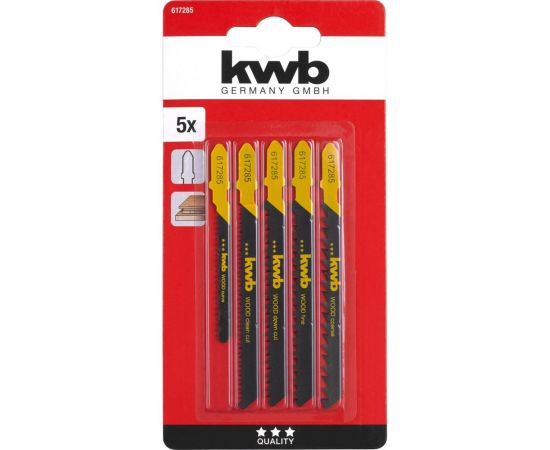 Набор пилок для лобзика по дереву 5 предметов kwb 617285 – изображение 2