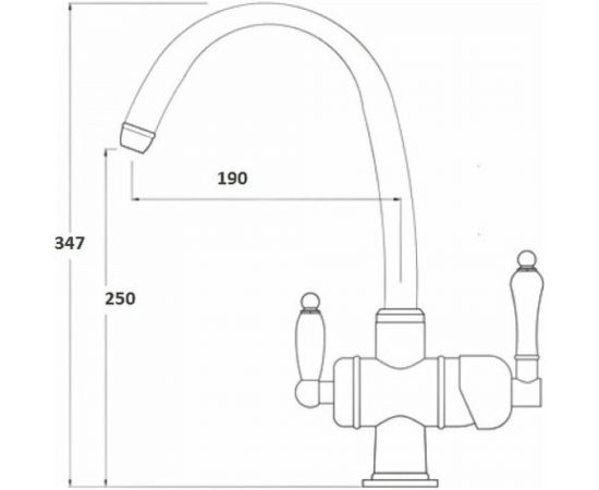 Смеситель для кухни KAISER Vincent боковой, под фильтр, хром, O35 31744 – изображение 2