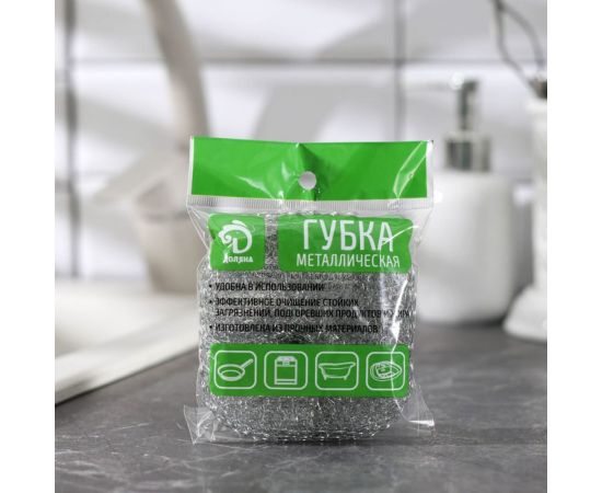 Металлическая губка Доляна 12 гр 2486412 – изображение 2