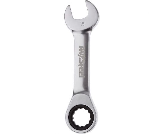 Комбинированный трещоточный укороченный ключ AV Steel 15мм шт AV-315315 – изображение 3