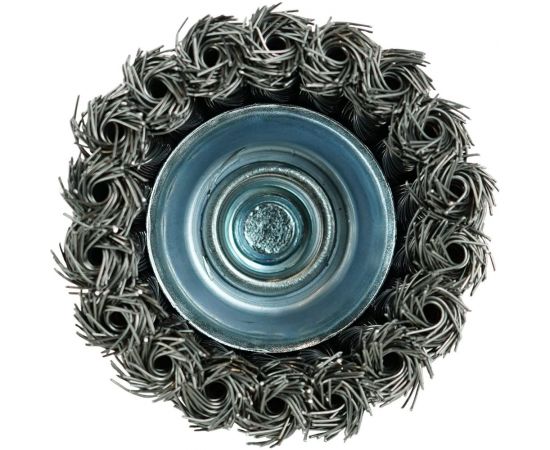 Кордщётка чашеобразная 75 мм, витая оцинкованная сталь 0.5 мм, М14, адаптер на 6 мм Berger BG BG1743 – изображение 3