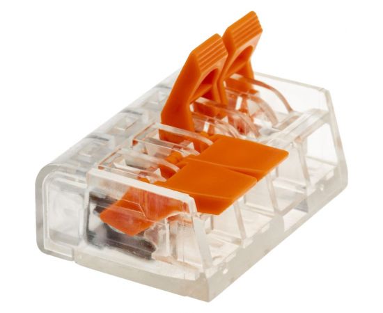 Соединительные монтажные клеммы duwi с рычажком прозрачные СМК 223-414, 2,5мм2, 5 шт. 26614 3 – изображение 3