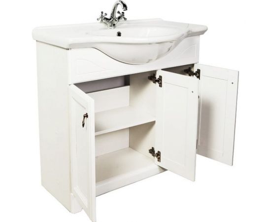 Напольная тумба с раковиной Orange Классик 85 F7-85TU3+RA белая – изображение 3