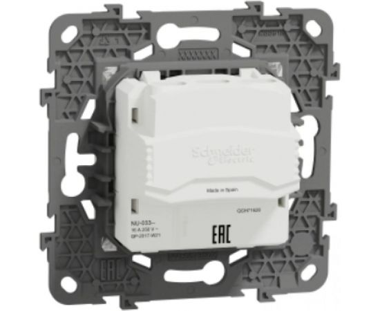 Розетка Schneider Electric Unica New Белый без заземления, со шторками, винтовой зажим, 16А, 250В NU503318 – изображение 4