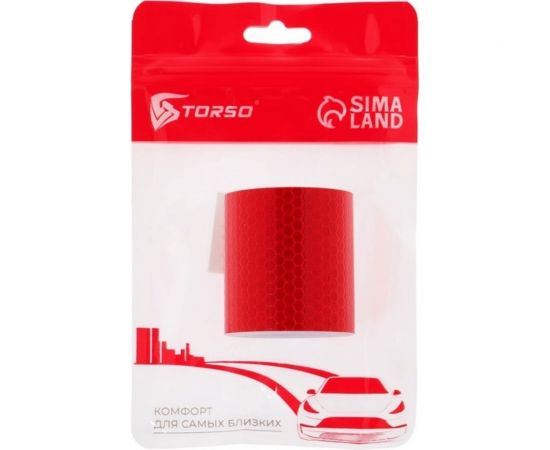 Светоотражающая самоклеящаяся лента TORSO красная, 5 смх3 м 4330994 – изображение 4