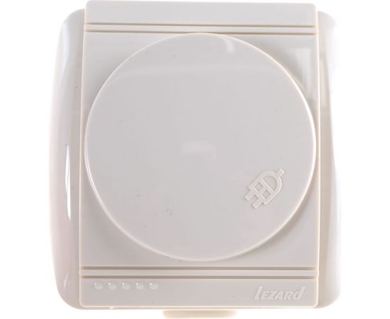 Розетка с крышкой Lezard NATA с заземлением, керамика, кремовый 710-0300-123 