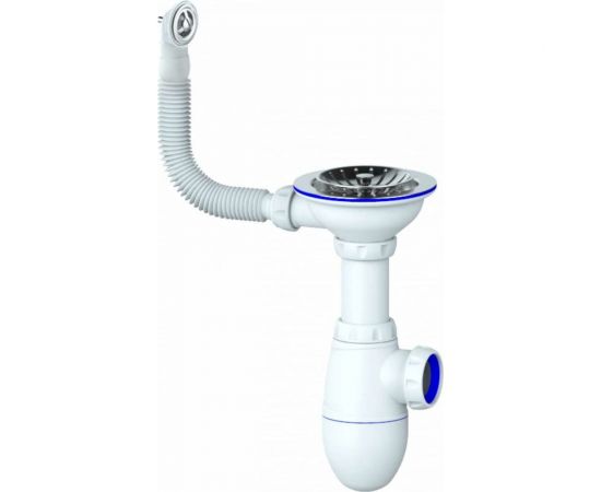 Сифон Unicorn B411P 3 1/2х40 с круглым переливом винт, шток, ручка - пластик 538079 