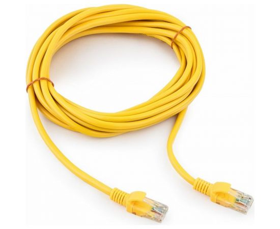 Многожильный патч-корд Cablexpert UTP кат.5e, 5м, литой, жёлтый PP12-5M/Y 