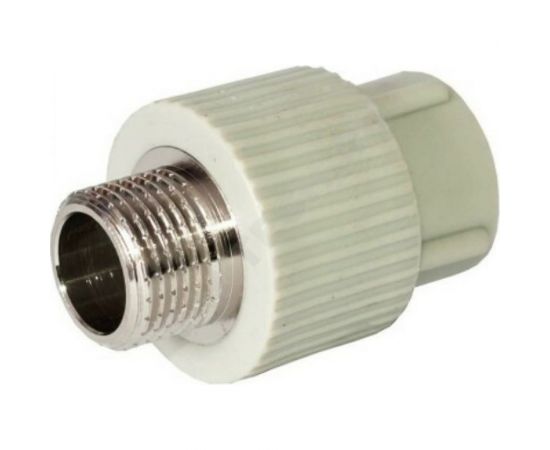 Муфта RTP PN25 комбинированная, наружная резьба, D25х3/4 мм, серая 10945 