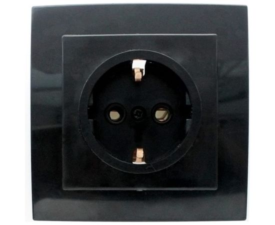 Розетка duwi с/п с з/к 1-местная серия Palazzo, черный 26503 0 