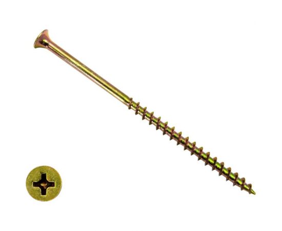 Саморез по дереву КРЕП-КОМП жёлтый цинк PH-2, 4,8х102, 10 шт. ждп10248мф 