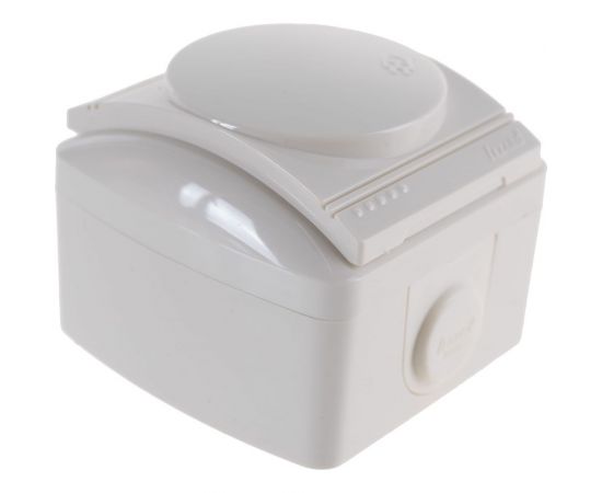 Розетка с крышкой Lezard NATA с заземлением, керамика, кремовый 710-0300-123 – изображение 2