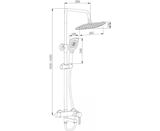 OSGARD ДУШЕВАЯ СТОЙКА СО СМЕСИТЕЛЕМ С КОРОТКИМ ИЗЛИВОМ IONIC 91050 940000001058 – изображение 2