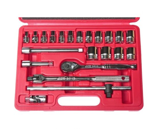 Набор торцевых 6-гранных головок 3/8"", 6-22 мм, 22 предмета JTC H322B – изображение 2