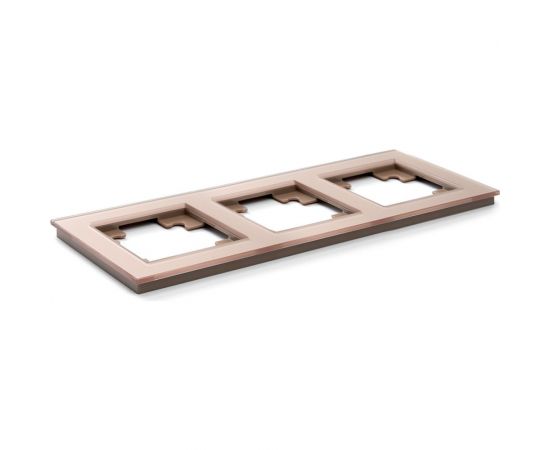 Горизонтальная 3-местная рамка STEKKER серия Катрин, GFR00-7003-02, шампань 39529 – изображение 2