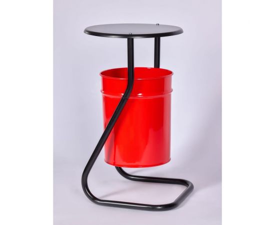 Уличная урна ПРОФМЕТСТИЛЬ металл, красная, с крышкой Арт 502 – изображение 3