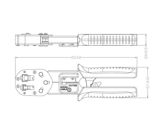 Обжимной инструмент для разъемов RJ45 Hyperline HL-3H00010 PLEZ 403345 – изображение 3