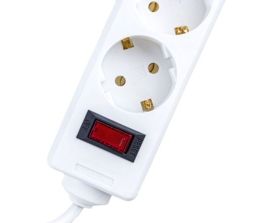Удлинитель ExeGate EC-5-3W 5 евро с заземлением, 3м, выключатель с подсветкой, белый 279360 – изображение 3