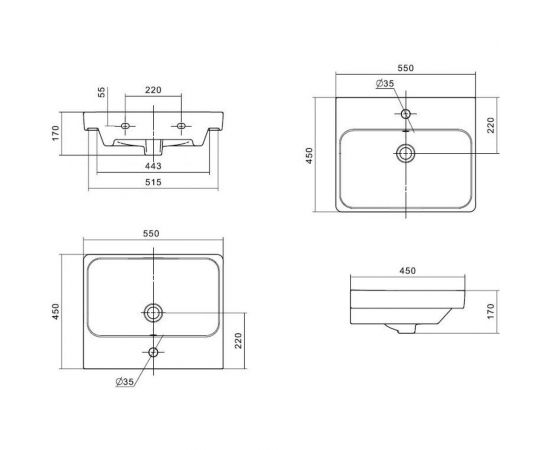 Умывальник AQUATON Адриана 55 1WH501620 00065180 – изображение 4