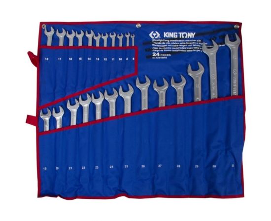 Набор комбинированных удлиненных ключей KING TONY 24 предмета 12B4MRN 