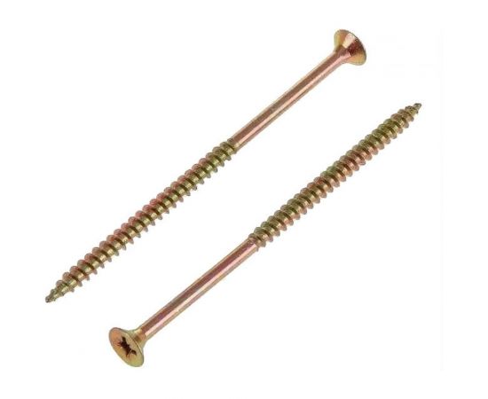 Потайной универсальный шуруп Метизный двор 6,0x200, желтый, 2 шт. 4690441018786 