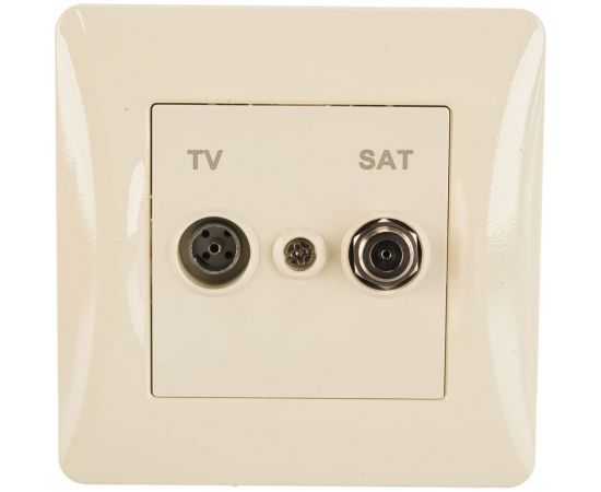 Розетка TV+SAT GUSI ELECTRIC Ugra, оконечная, СУ, бежевая С11TS1-003-СБ 