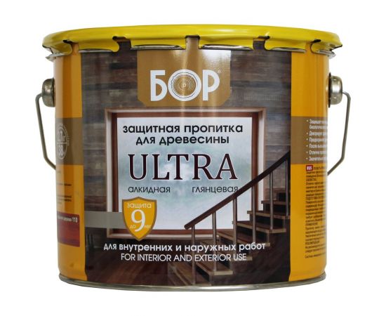 Защитная пропитка для древесины Бор ULTRA сосна, банка 2,7 кг 4690417079476 