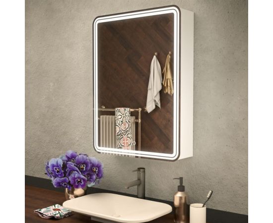 Зеркало шкаф MIXLINE ""Адриана"" 600x800 ШВ, правый, сенсорный выключатель, светодиодная подсветка 547076 