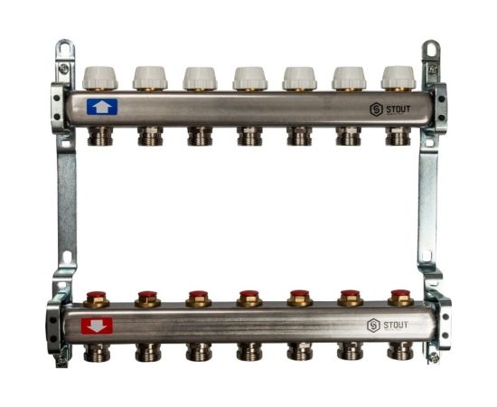 Коллектор из нержавеющей стали без расходомеров STOUT 7 выходов SMS 0922 000007 