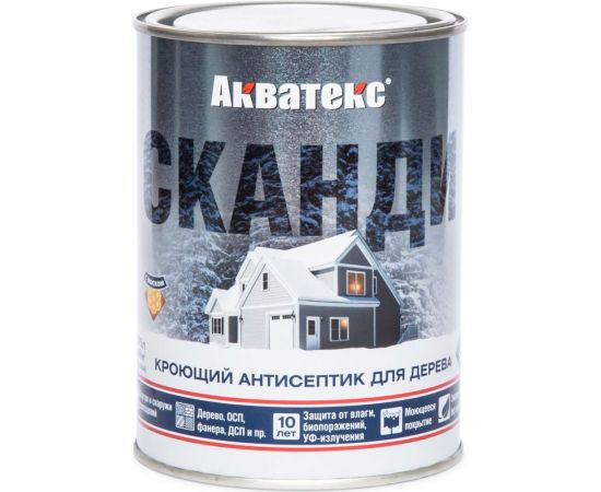Кроющий антисептик для древесины Рогнеда Акватекст Сканди (топленое молоко; 0.75 л) 202906 