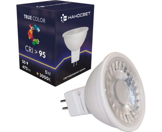 Светодиодная лампа Наносвет LH-MR16-50/GU5.3/930/60D, 5Вт, GU5.3, 475Лм, 3000K, Ra>95, L017 