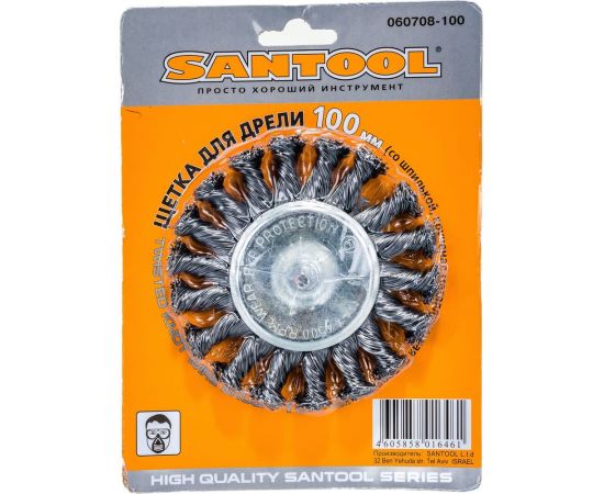 Щетка плоская (100 мм) для дрели SANTOOL 060708-100 