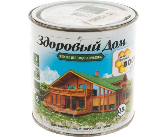 Деревозащитное средство Здоровый Дом еловая зелень 0,8 л 90000857575 – изображение 2