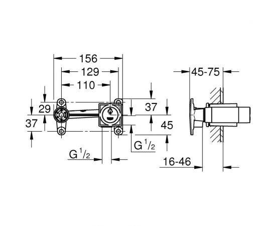 Встраиваемая часть смесителя на 2 отверстия GROHE 23200000 – изображение 2