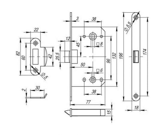 Бесшумная многофункциональная защелка MORELLI цвет-золото 1895P PG 9009134 – изображение 2