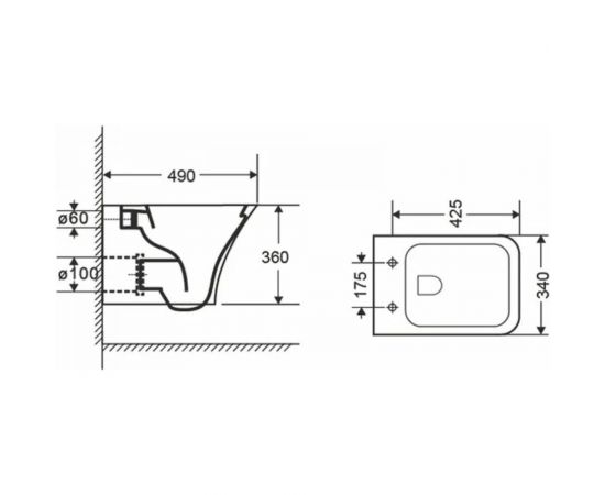 Подвесной унитаз Orange безободковый C02-100W – изображение 2